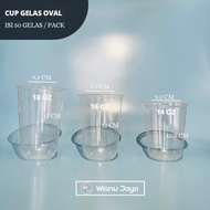Oval Glass Cup 14 oz 16 oz 18 oz @50 / Oval Plastic Cup