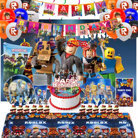 Roblox Birthday Party Decorations Supplie Roblox Game Celebration Party Balloons Disposable Tablewar