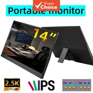 XAITH UCKY 14-Inch Portable Monitor, 2.5K HD Display, Built-in Stand, Supports PC/Switch/PS5/Xbox Sc