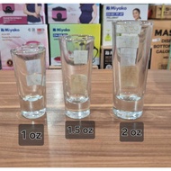 Crisa Libbey Shot Glass size 1oz, 1.5 oz, and 2 oz