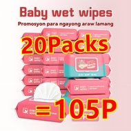 Discounted of 20 packs of organic baby wipes, hypoallergenic (non-alcoholic) wipes