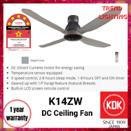 KDK K14ZW GY 56" Ceiling Fan 4 Blades SENSA 4 Series 9 Speed Remote Ceiling Fan | K14ZW-QEY,K14ZWQEY (Kipas Siling,风扇)
