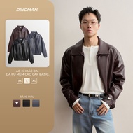 DINOMAN Boxy Form LeatherJacket High Quality Soft PU Leather Basic Youthful Korean Style AK011 PU Le