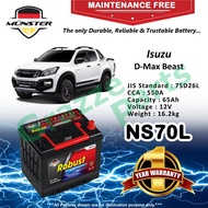 Münster Robust MF CMF NS70 | NS70L | 75D26L (65AH) Car Battery Bateri Kereta for Isuzu D-Max D Max D