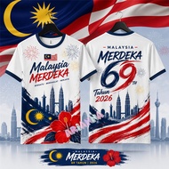 2026 Malaysia 69th Independence Day T shirt full sublimation quick dry Jersey Oversized Streetwear M