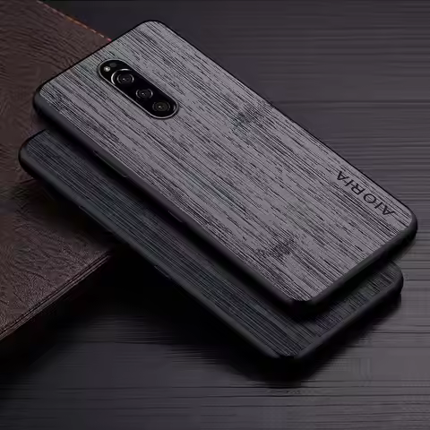 Case for Sony Xperia 1 XZ4 funda bamboo wood pattern Leather skin phone cover Luxury coque for sony 
