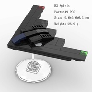 MOC Military Series B2 Stealth Bomber Model Kit with Stand Childrens Assembly Toy Educational Buildi