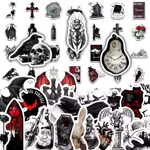 50Pcs Vampire Elements Stickers Gothic DIY Stickers Scrapbooking Phone Luggage Skateboard Waterproof