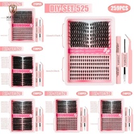 XUESHAN DIY Lash Extension, Premium Mink Cat Eye Lashes False Eyelash Extension, Tool Set 40D Cluste