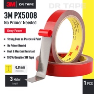 3M PX5008 Double Sided Acrylic Foam Tape 0.8mm Primerless Grey Heavy Duty Car Trim Plastic Mounting 
