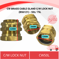 CW BRASS CABLE GLAND C/W LOCK NUT (BS6121) - 50L/ 75L