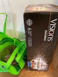 全新Corelle corning Visons ceramic diamond pot 晶鑽鍋4.1L （送2.2L非全新）