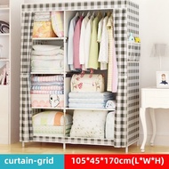 Zip Almari Baju Kain Besar Cabinet T-shape Large Capacity Zipped Wardrobe Clothes Organization Stora