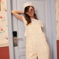 จัดส่ง 24 Oct lookbookpetite jane jumpsuit (adult) dreamy bow ชุดเอี๊ยมผู้หญิง รุ่น jane ลายโบว์และด