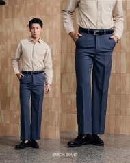 [New] BARON "Elite" Nippon pants กางเกงทรงขากระบอกตรงพรีเมี่ยม เอวสูงมีกระเป๋าหลัง ผ้า Sliky smooth 