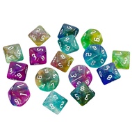 10pcs D10 Dice Polyhedral Mixing Color Dices for Board Games 0-9 Number RPG Dice Family Dice