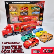 WAREHOUSE SALE Cars 3 McQUEEN Container Truck Set 7 Pcs McQUEEN 688-K2 Toy Car/