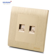 Two-Bit Computer Plug e-Socket Switch Socket Network Cable Socket Computer Dual-Port Network Socket 