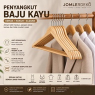 Penyangkut Baju Kayu Premium Anti Gelincir | Hanger Kayu Dewasa | Blazer, Kot, Kemeja & Hotel