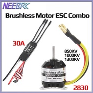 NEEBRC 2830 850KV 1000KV 1300KV Outrunner Brushless Motor 3-4S 30A ESC Combo For RC Fixed-wing FPV D