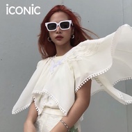 PRE-ORDER 10-14 วัน iCONiC CREAM ROMANCE CORALS EMBROIDERY T-SHIRT #5777 เสื้อยืด สีครีม ปักลาย แขนส