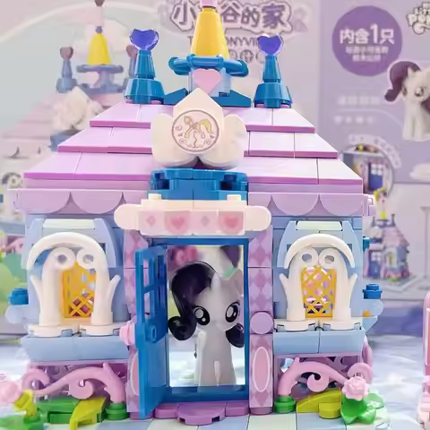 My Little Pony Building Blocks Anime Assembly Little Horse Valley's Home Model Toys Desktop Decorati