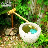 KI9S竹流水擺件 竹子裝飾造景 魚缸石槽石缽 水景 園林
