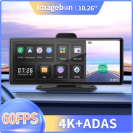 2025 Imagebon H9 Plus 4K ADAS 60FPS Dashcam Wireless CarPlay & Android Auto Night Vision Loop Record