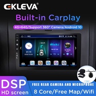 EKLEVA 2 Din Android 14 GB + 64GB 10/9/7นิ้วระบบนำทางเครื่องเล่นภาพเคลื่อนไหวหลายชนิดวิทยุติดรถยนต์ 