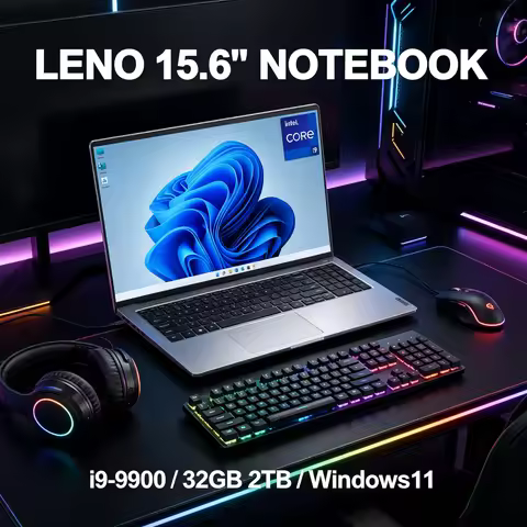 LENO HOT 15.6" Ultra Slim Notebook Windows 11 Intel Core i9 9900 32GB 1TB/2TB 1080HD Gaming Office L