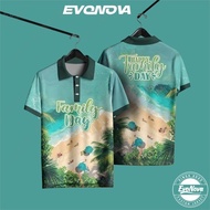 EvoNova Family Day Polo Cedar T-shirt Baju Jersey Quick Dry Full Sublimation Microfiber Adults Child