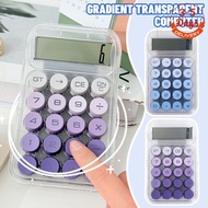 [3-5 DAYS DELIVERY]1/2PCS - Mechanical Key Calculator with 10-Digit Clear Display, Gradient Transpar