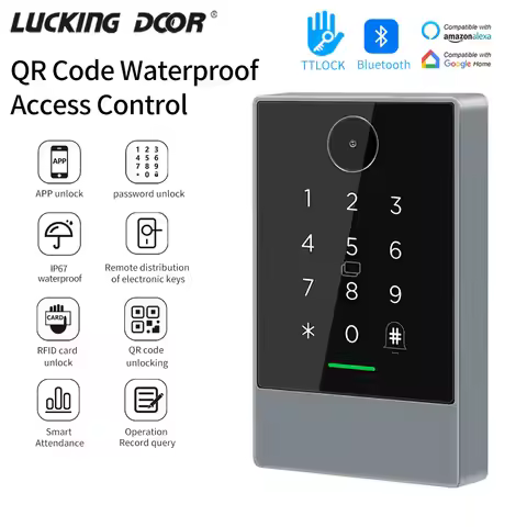 TTLOCK TTHotel App 13.56Mhz RFID Qr Code Access Control Keypad Mobile/Qrcode/Password/Card/Remote Co