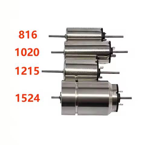 1pc 8mm/10mm/12mm/15mm 816 1020 1215 1524 DC 12V Mini Coreless Dual Shaft High Speed Motor For Model