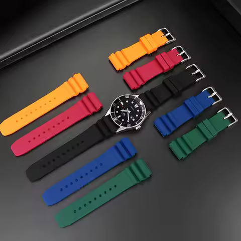 22mm Silicone Strap for CASIO MDV-106 MDV-107 MTP-VD01D efr-303l Diving Sport Waterproof Watchband f