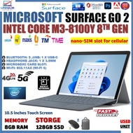 MICROSOFT SURFACE GO 2 INTEL CORE M3-8100Y 8TH GEN ORIGINAL KEYBOARD 8GB RAM 128GB SSD  LTE 4G.5G SI