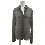 Akris Blouse Shirt gray silk Long sleeves Direct from Japan Secondhand