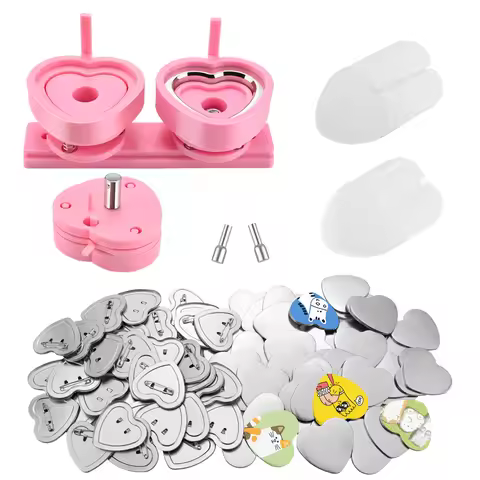 Heart Shape 57mm Badge Pin Button Maker Die Mold, Button Making Badge Punch Press Machine Mould DIY