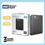 [Ready Stock]WD Elements USB 3.0 1TB/2TB External Hard Drive Suitable for PC Mac Used for Storing Ph