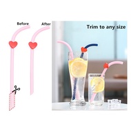 Collapsible straw children's day gift teacher's day gift heart Straws Bent gift creative design Portable Washable Straw