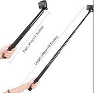 N-star 2M 自拍棒鋁合金桿運動相機延長桿雲台頭適用於 Insta360 GoPro Hero 11 hysckp N-Star 2M Selfie Stick Aluminum Alloy P