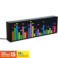 LED Music Spectrum Rhythm Display RGB Light Electronic Clock Voice Activated Car Audio Level Indicator VU Meter Atmosphere Lamp