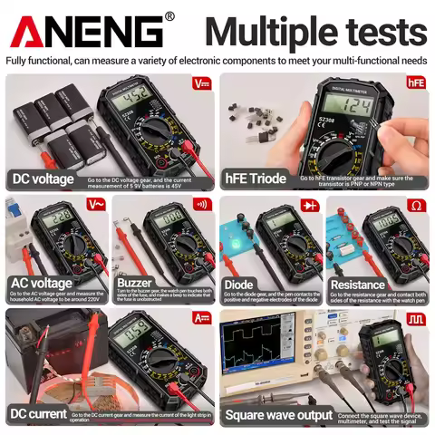 ANENG SZ308 Digital Voltage Resistance Meter AC/DC Current Multimeter Square Wave Test Meter Electri