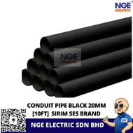 (9.50FT POTONG 2) BLACK 20mm 3/4" + 25mm 1" PVC Electrical Conduit Pipe/ Paip Electrik  / Pipe Wirin