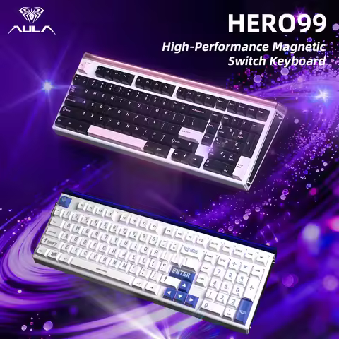 AULA HERO99 Magnetic Switch Wired Mechanical Keyboard RGB Music Rhythm 8K Return Rate Keyboard Compu