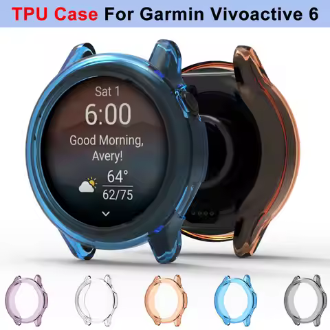 For Garmin Vivoactive 6 TPU Protective Case Samrt Watch Strap Cover Bumper Smart Accessories Cases F