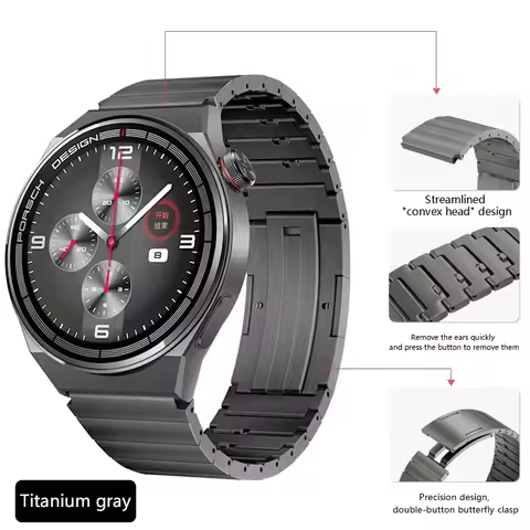22mm Quick Fit Titanium Metal Band for Huawei GT2 GT3 3 Pro Luxury Business Bracelet for Samsung Gal