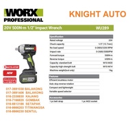 WORX WU289.9 20V 500Nm 1/2" Impact Wrench SOLO