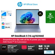 [ฟรีOffice MS24] HP OmniBook 5 AI PC  Ryzen AI 5 340  AMD Radeon 840M  16GB - 1TB  2K  Win11  16-ag1