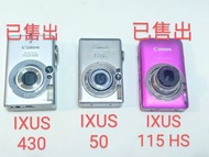 ［零件機-未測試不確定好壞］ Canon 佳能 DIGITAL IXUS 430 IXUS 50 IXUS 115 HS CCD 數位相機 零件機 小紅書 復古 Y2K 冷白皮